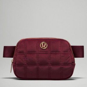 NWT LULULEMON 1L Everywhere Belt Bag Quilted Velour Wine Berry Red. Hard to find
